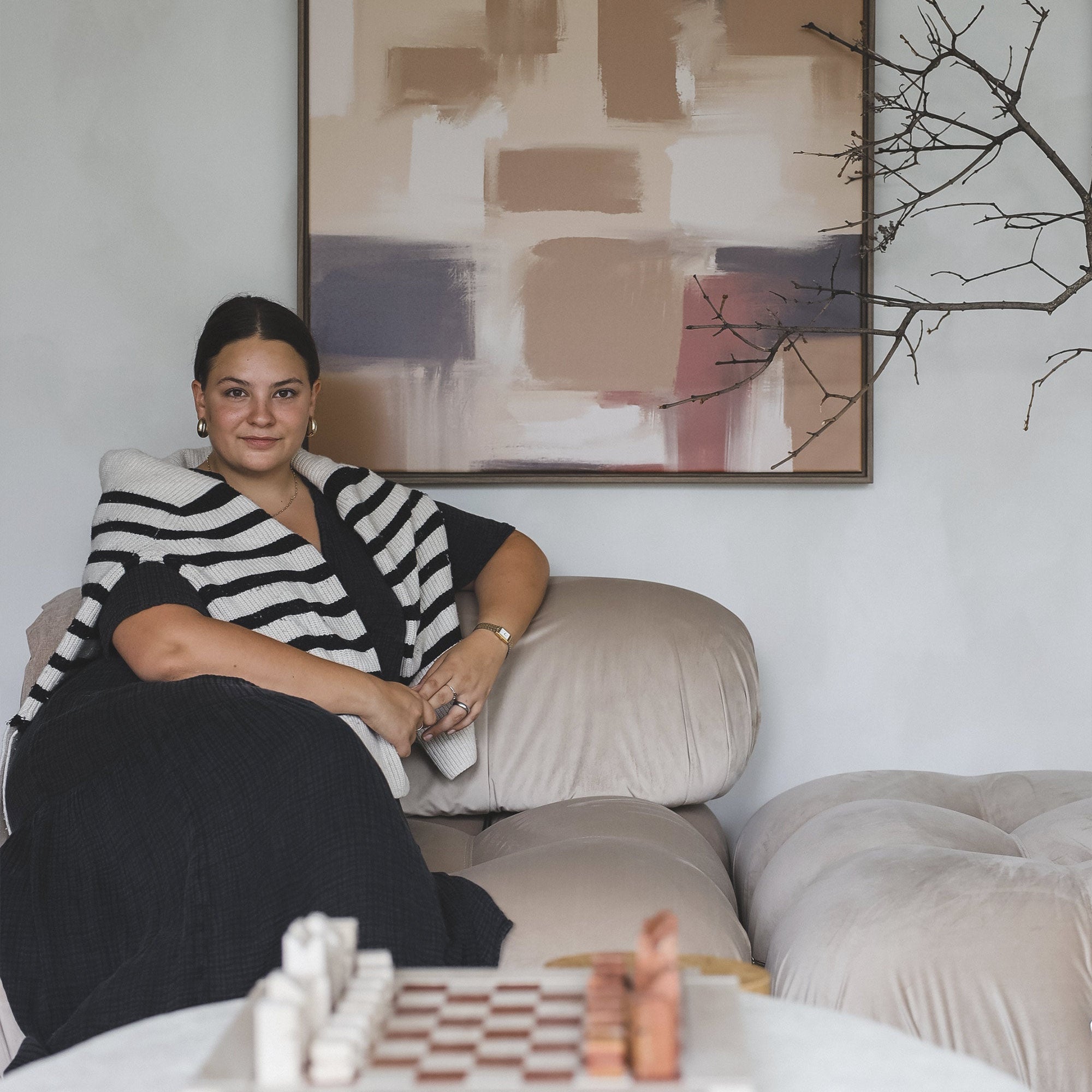 Oeuvre sur toile étirée — Traits